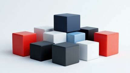 Obraz premium Abstract Composition of Colorful Cubes Arranged in a Pyramid Structure