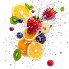 A Colorful Mix of Fresh Fruits and Juices