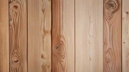 Fototapeta premium Vertical light brown wood planks with natural grain patterns, suitable for backgrounds, textures, interior design, and woodworkingthemed designs