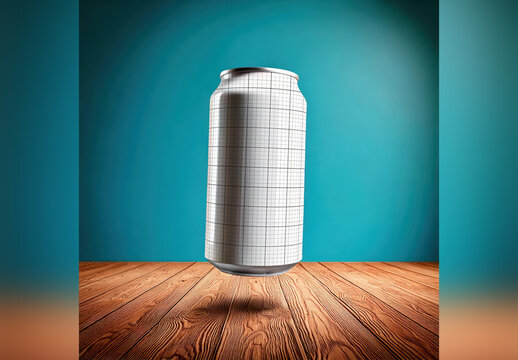 Aluminium Can Floating Design Mockup
