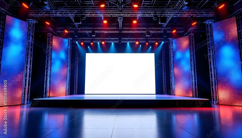 Sticker Blank event stage with chroma in led backwall