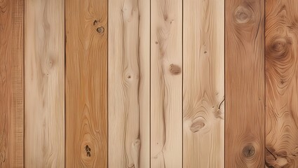 Fototapeta premium Vertical light brown wood planks with natural grain patterns, suitable for backgrounds, textures, interior design, and woodworkingthemed designs