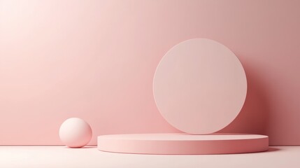 Minimalist Pink Geometric Forms: A Study in Simple Elegance