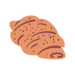 Bakery product. Bread made from wheat flour. Food and cooking. Flat vector illustration isolated on white background