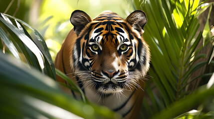 Majestic Tiger in Lush Jungle Setting