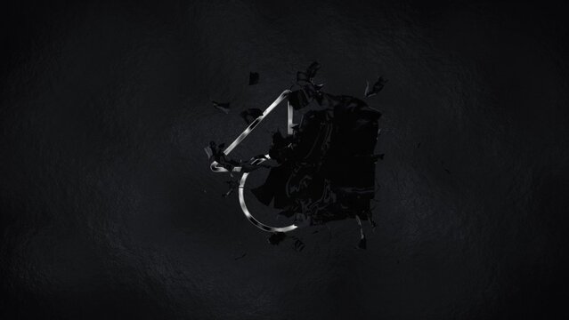 Dark Ripped Cloth Silver Logo Reveal