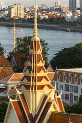 roof of the Supreme Court in Phnom Penh, Cambodia.