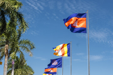 cambodian flags in Phnom Penh