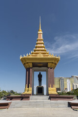 Statue of King Father Norodom Sihanouk, a monument commemorating former King Norodom Sihanouk in...