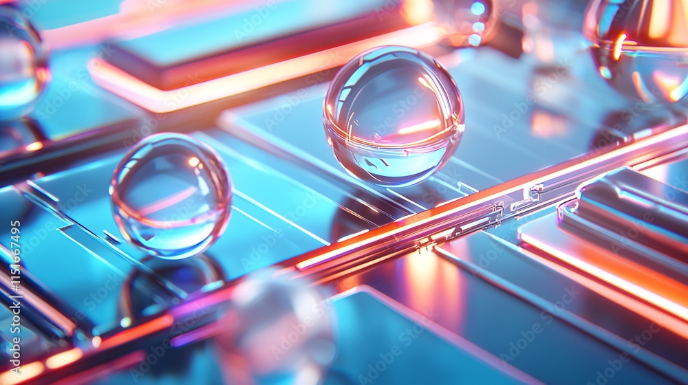 Poster consumer trends and behavior and branding concept. abstract futuristic design with colorful spheres 
