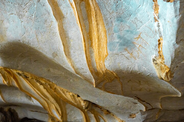 Interior of the large hall of old Karain cave, hidden in Mediterranean region. Confirms human...