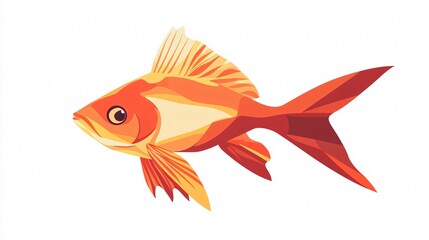 Fish Icon Vector: Single 2D Flat Vector Isolated Design for Graphic Design Projects