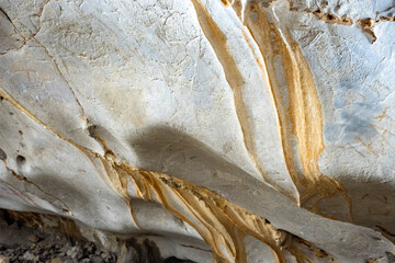 Interior of the large hall of old Karain cave, hidden in Mediterranean region. Confirms human...