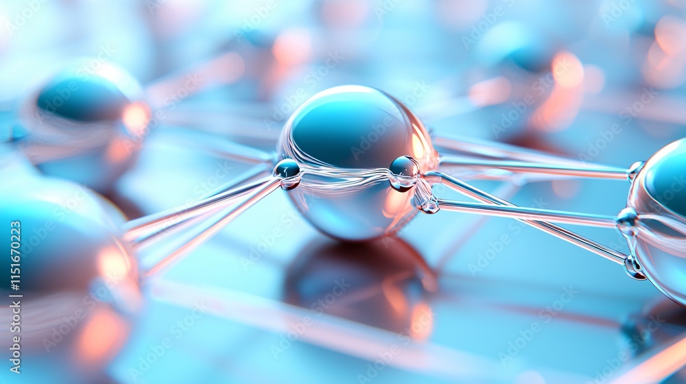 Poster consumer trends and behavior and branding concept. scientific visualization of molecular structures 