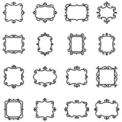 Set of decorative vintage frames. Abstract frames. Vector illustration