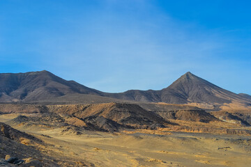 Cofete National Park with the wildest and widest beaches on the island of Fuerteventura