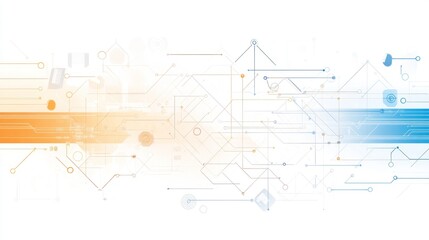 Abstract Technology Network: Digital Connectivity and Data Flow Visualization
