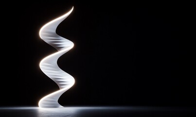 Obraz premium Abstract illuminated sculpture with a twisting form.