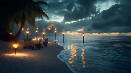 Romantic Beach Dinner at Sunset: An unforgettable tropical escape