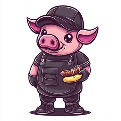 Fototapeta premium pig with a hat