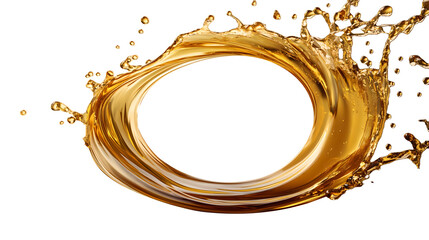 Oil splashes in a spiral no background

