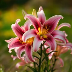 Fototapeta premium Beautiful pink lily flower jpeg image