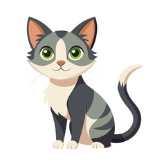 Cute cat cartoon isolated on white background Vector 