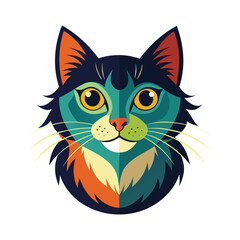 Cute cat cartoon isolated on white background Vector 