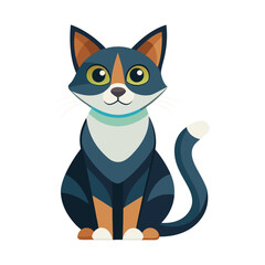 Cute cat cartoon isolated on white background Vector 