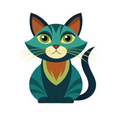 Cute cat cartoon isolated on white background Vector 