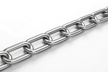 Metal chain on a white background.
