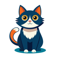 Cute cat cartoon isolated on white background Vector 