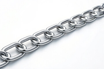 Obraz premium Metal chain on a white background.