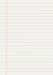 Lined paper sheet. Blank page of a school notebook