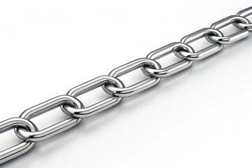 Obraz premium Metal chain on a white background.