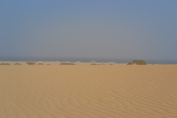 Fuerteventura, Corralejo, 16.12.2024: Parque Natural de Corralejo view of sand dunes that never stand still
