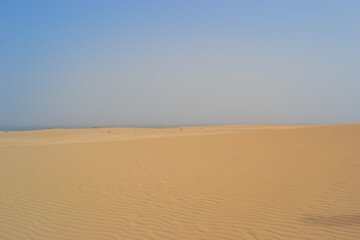 Fuerteventura, Corralejo, 16.12.2024: Parque Natural de Corralejo view of sand dunes that never stand still
