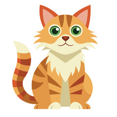 Cute cat cartoon isolated on white background Vector 
