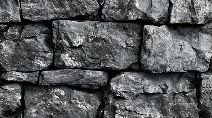 Fototapeta premium Textured Stone Wall: A Monochromatic Masterpiece