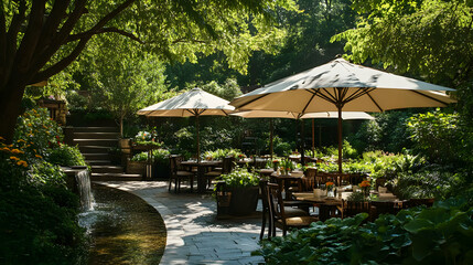 Serene Garden Restaurant: Picturesque Outdoor Dining Experience