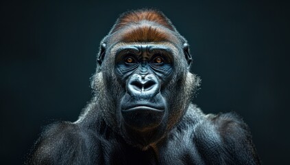 Obraz premium Intense Gaze of a Silverback Gorilla