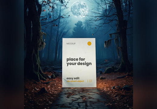 Page Poster Mockup Mistery Halloween Spooky Place