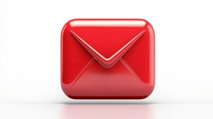 Red Email Icon Vector Isolated on White Background for Professional Communication Design