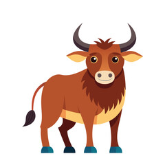 Ox Cartoon Colored Clipart Illustration Free Vector 