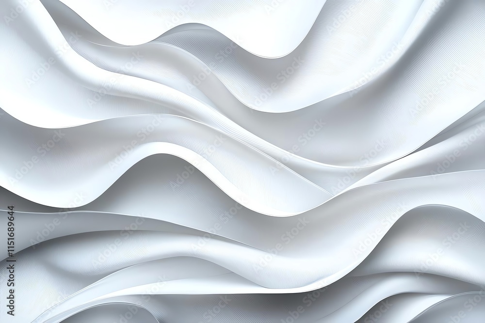 Poster elegant abstract white waves create a smooth, flowing background pattern. perfect for presentations,