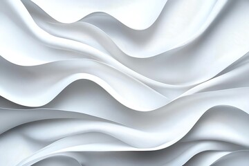 Elegant abstract white waves create a smooth, flowing background pattern. Perfect for presentations, marketing materials, or design inspiration. Modern and versatile aesthetic.