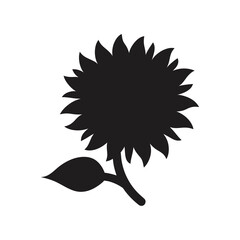 Obraz premium Beautiful Sunflower Silhouette Vector Illustration | Floral Design