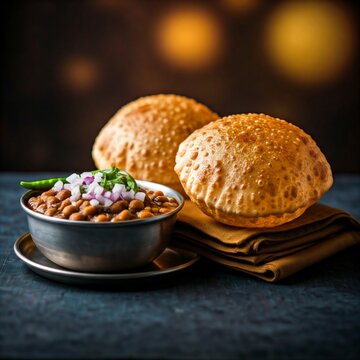 beans with bread puri chhole