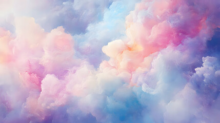 Fototapeta premium Dreamy Pastel Clouds: An Ethereal Abstract Painting