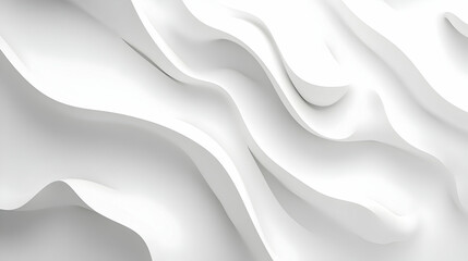 Abstract White Curves: Minimalist Fluid Wave Background Design